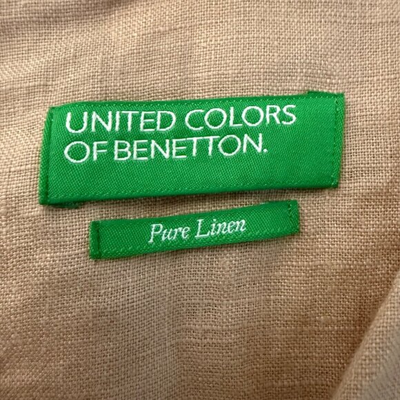 United Color of Benetton Coral Linen Sleeveless Coastal Sundress Womens XSmall - Picture 2 of 8